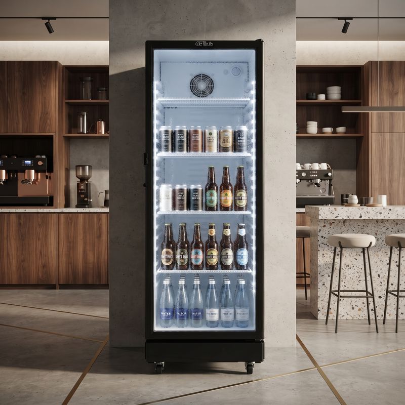 Premium Levella 12 CuFt Single Door Display Refrigerator Black