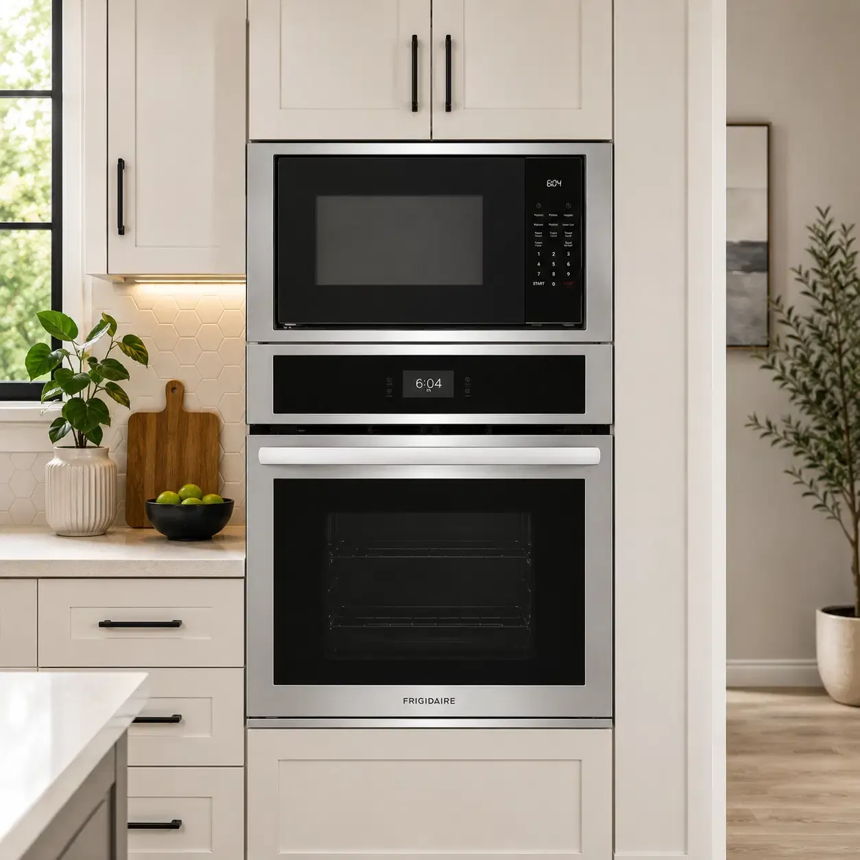Frigidaire 27" Electric Wall Oven and Microwave Combination with Even Baking Technology, 4.6 Cu. Ft. Oven &amp; 1.6 Cu. Ft. Microwave, Self-Clean, Stainless Steel (FCWM2727AS)