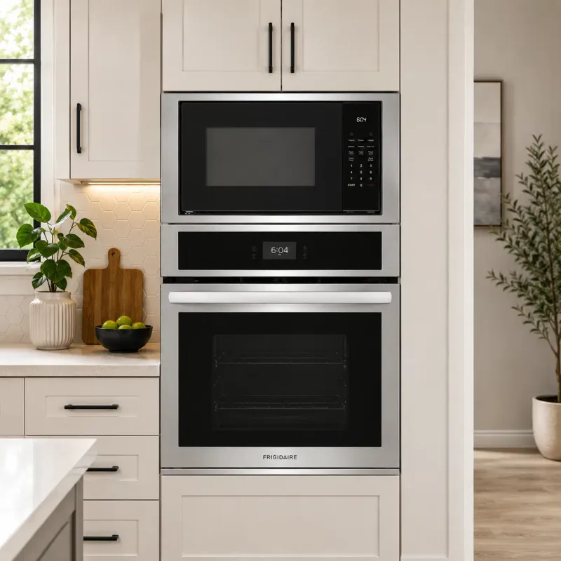 Frigidaire 27" Electric Wall Oven and Microwave Combination with Even Baking Technology, 4.6 Cu. Ft. Oven &amp; 1.6 Cu. Ft. Microwave, Self-Clean, Stainless Steel (FCWM2727AS)