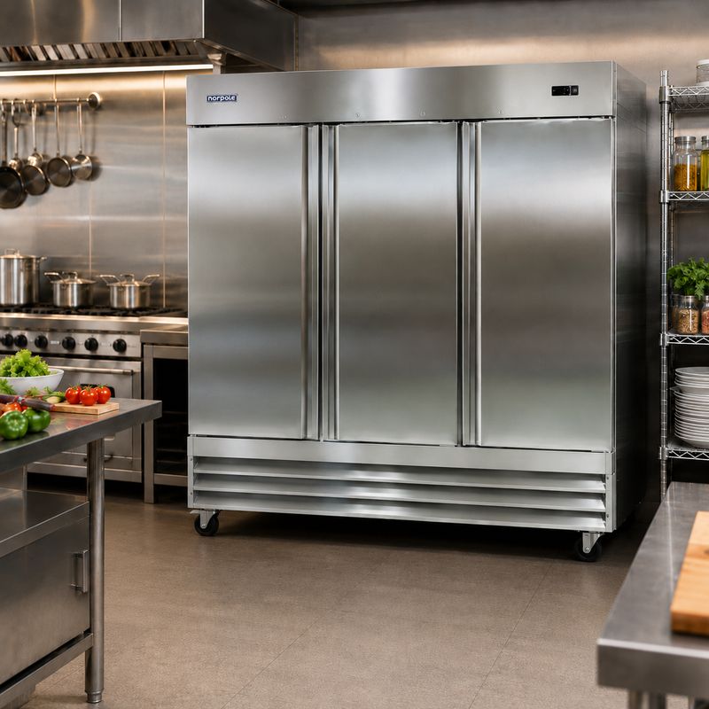 Norpole  72 CuFt Commercial Refrigerators 3 Stainless steel