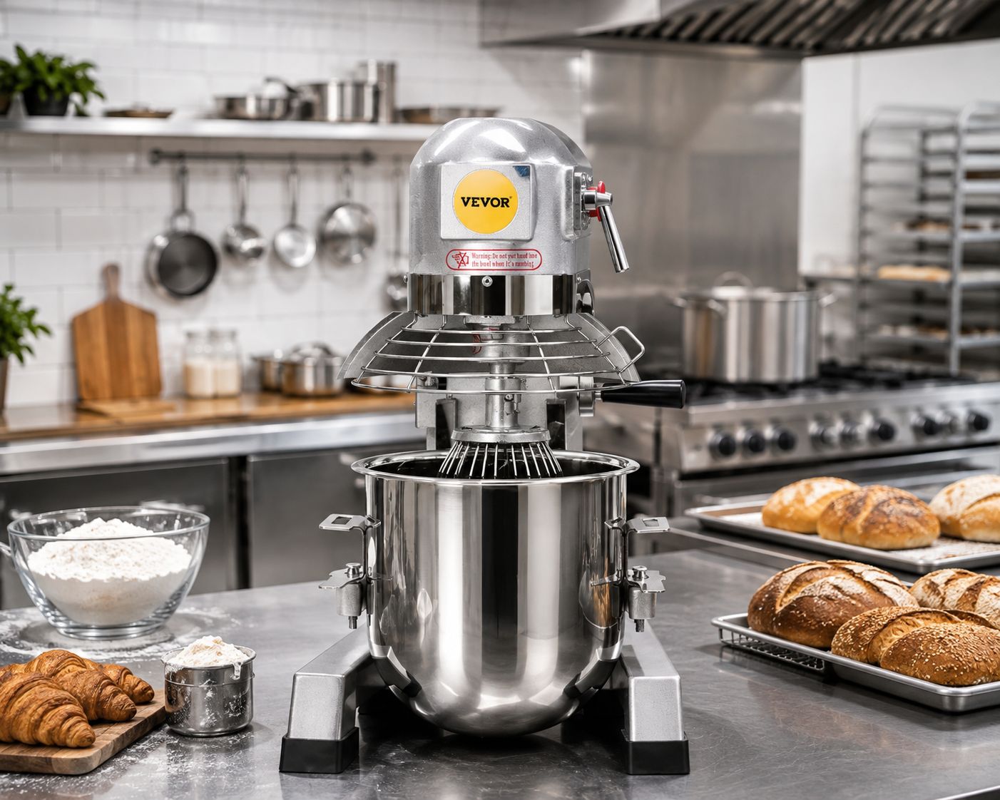 VEVOR 30Qt Commercial Food Mixer 1100W With Heavy Duty Stainless Steel Bowl   Model B30B