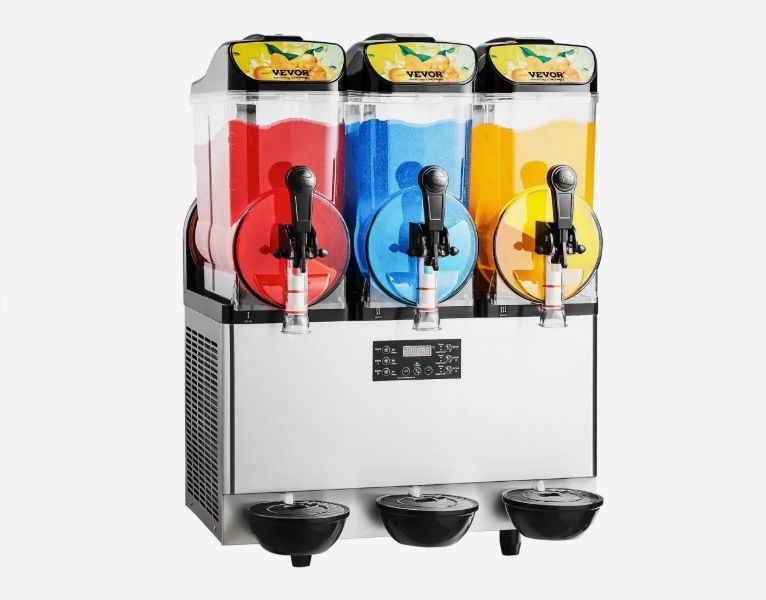 VEVOR Commercial 15L Frozen Drink Maker and Slushy Machine 180 Cups in Stainless Steel