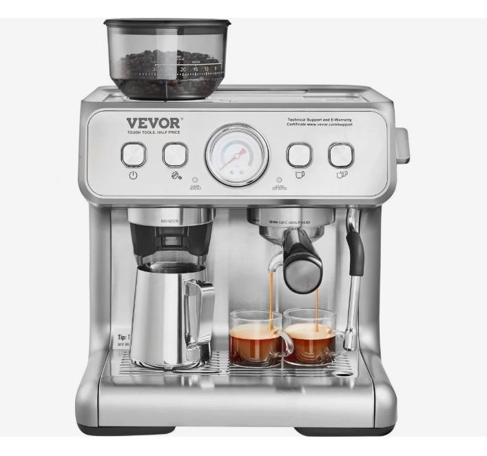 VEVOR Semi Automatic Espresso Coffee Maker with Steam Wand