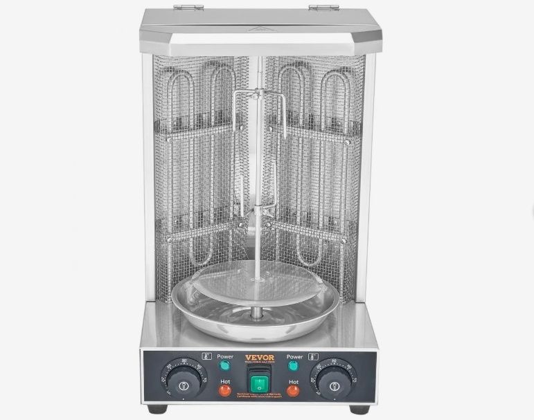 VEVOR Commercial Shawarma Cooker Machine with 2 Burners &amp; Gas Vertical Broiler