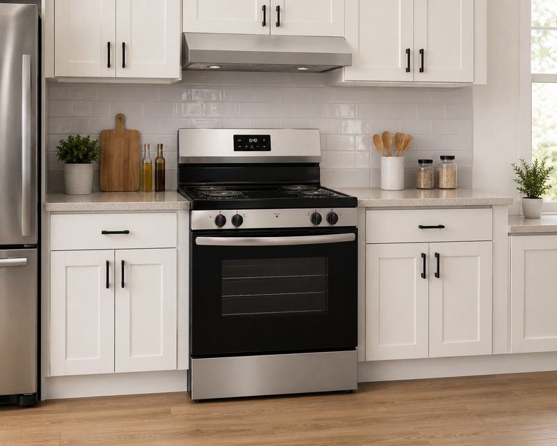 Frigidaire 30" Freestanding Electric Range with 5.3 Cu. Ft. Oven Capacity, Even Baking Technology, Storage Drawer, Stainless Steel (FCRC3012BS)