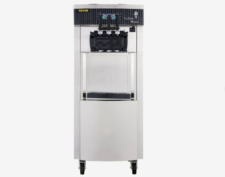 VEVOR Commercial Serve Yogurt Maker With 3 Flavors Ice Cream Maker in Stainless Steel