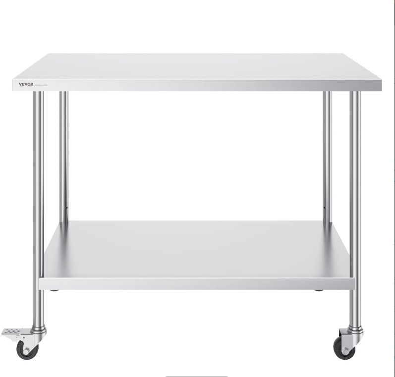 VEVOR Commercial Restaurant Kitchen Food Prep Table 30" x 48" x 38"