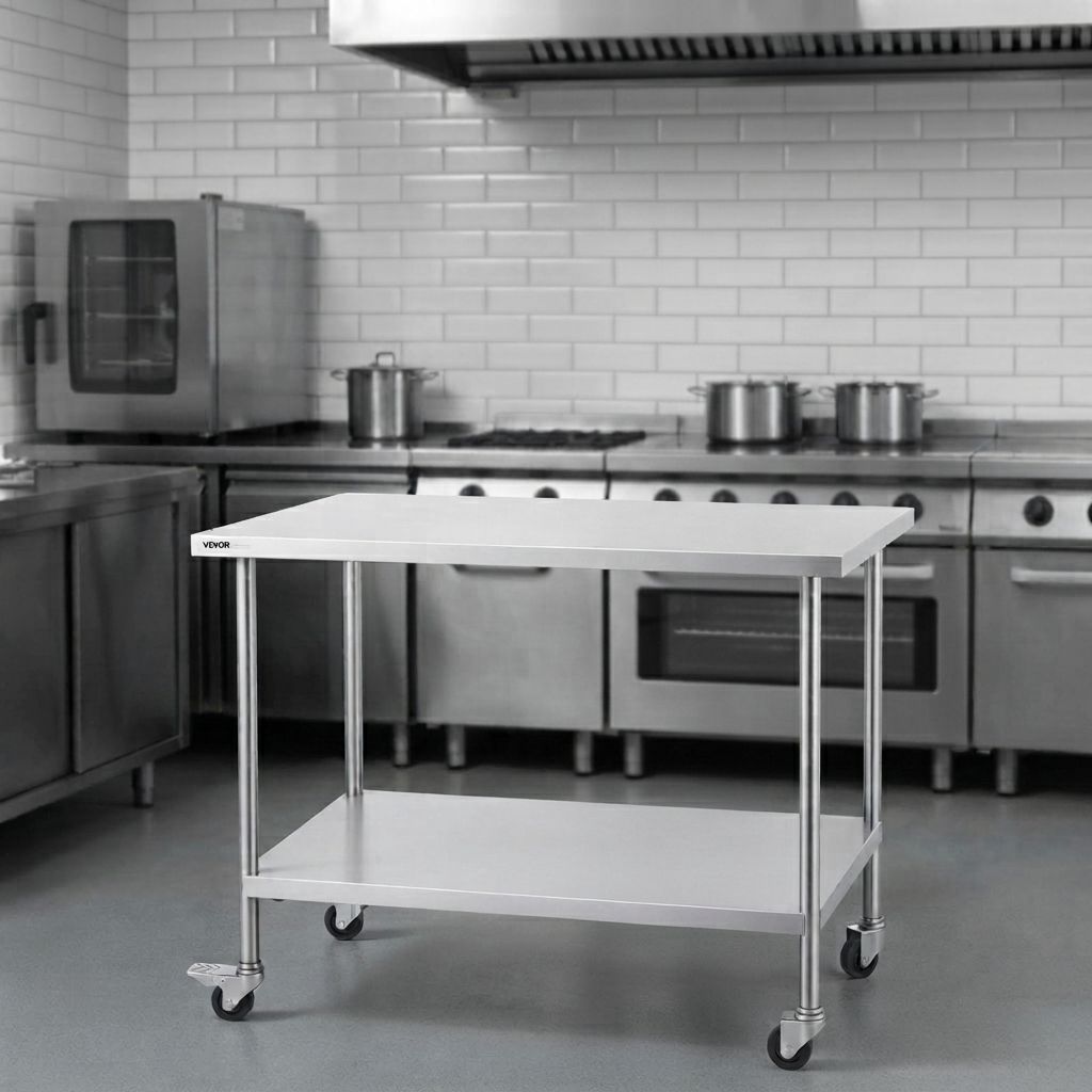VEVOR Commercial Restaurant Kitchen Food Prep Table 30" x 48" x 38"   HETG-30-48