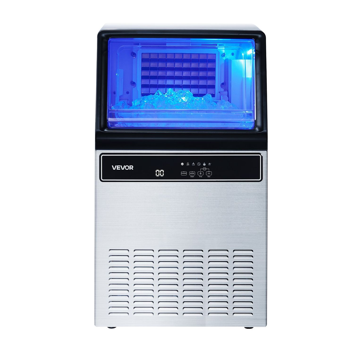 VEVOR Commercial Ice Maker – 130 lbs/Day Stainless Steel Ice Machine