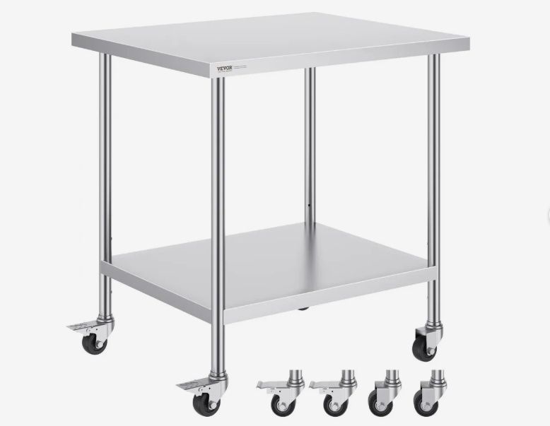 VEVOR Commercial Restaurant Kitchen Food Prep Table 30" x 36" x 38"