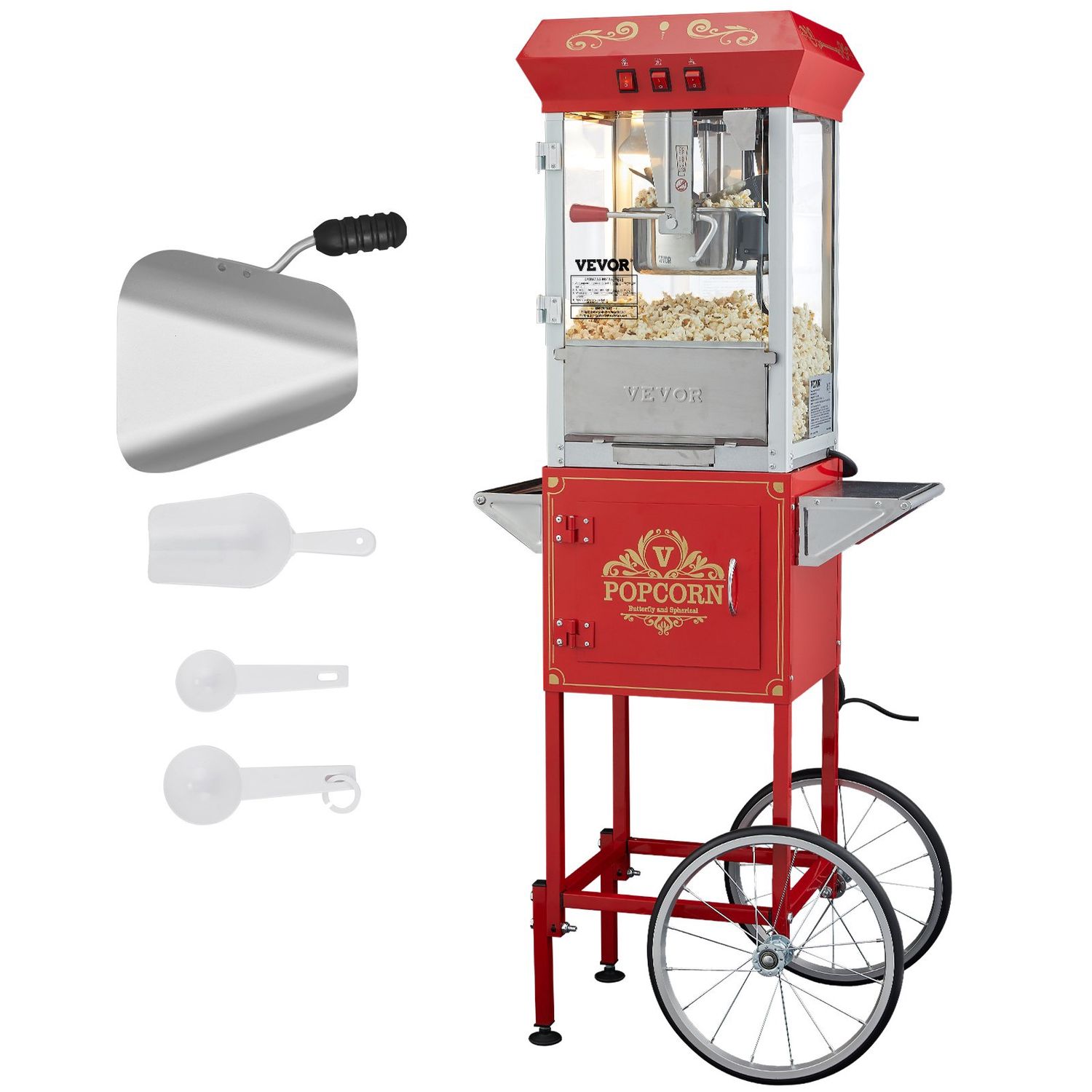 VEVOR 8oz Popcorn Machine with Cart "one year warranty on parts"