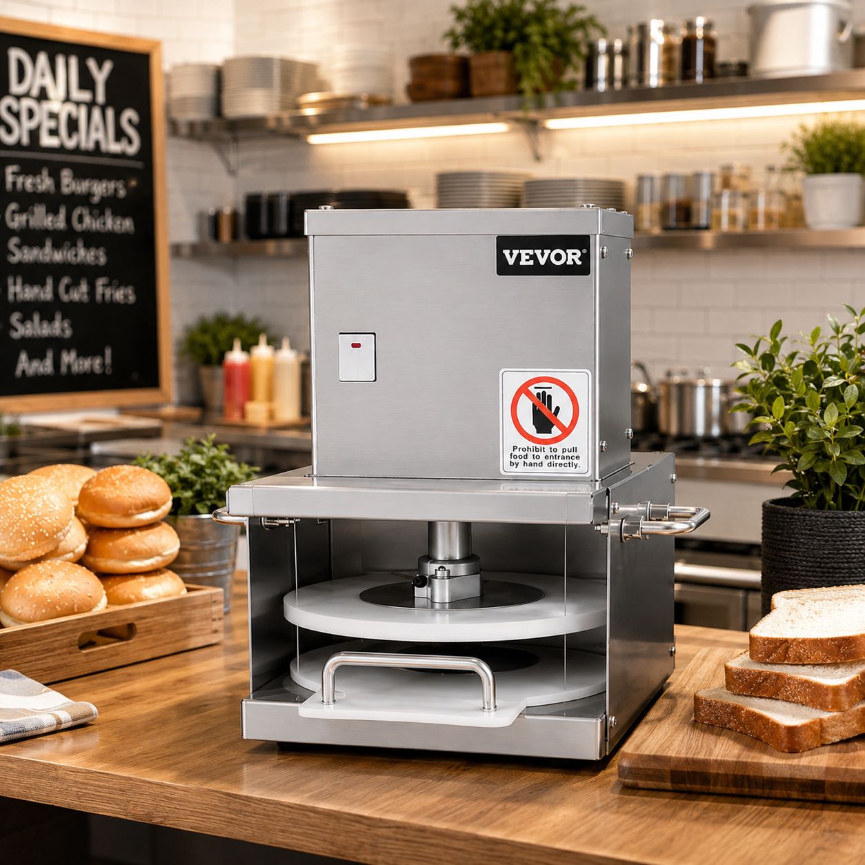 VEVOR Commercial Electric Bread Presser with Adjustable Thickness  APD24-C