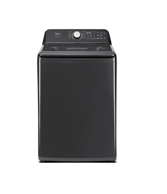 MIDEA 27" 4.4 CuFt Smart Top Load Washer in Metallic Gray