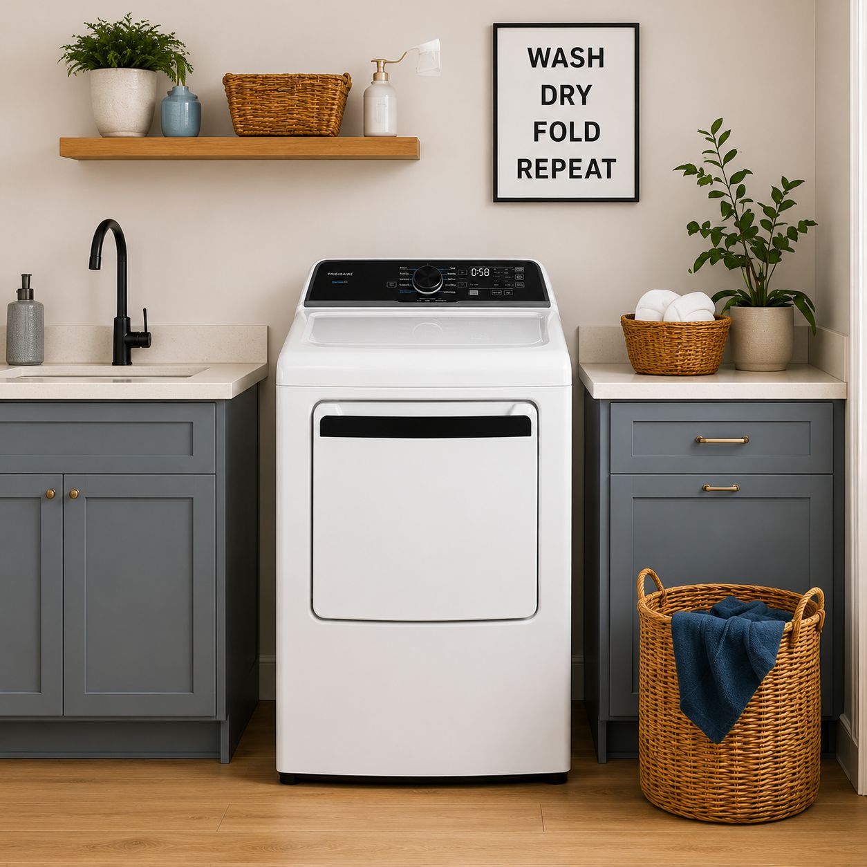 Frigidaire 7 Cu. Ft. Vented Top Load Electric Dryer with Sensor Dry Technology, 10 Dry Cycles &amp; 5 Dryness Levels in White (FLVE7523BW)