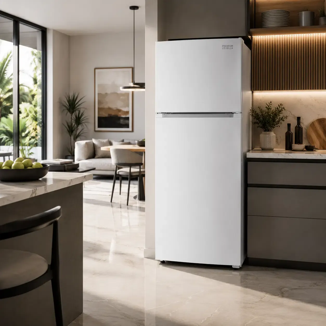 PREMIUM LEVELLA 20.4 ft³ Upright Freezer with Ice Maker White