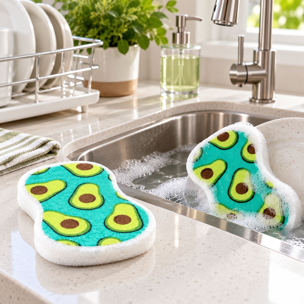 RITZ AVOCADO TOSS 2-PACK POP-UP SPONGES – NATURAL CELLULOSE – SKU 10000