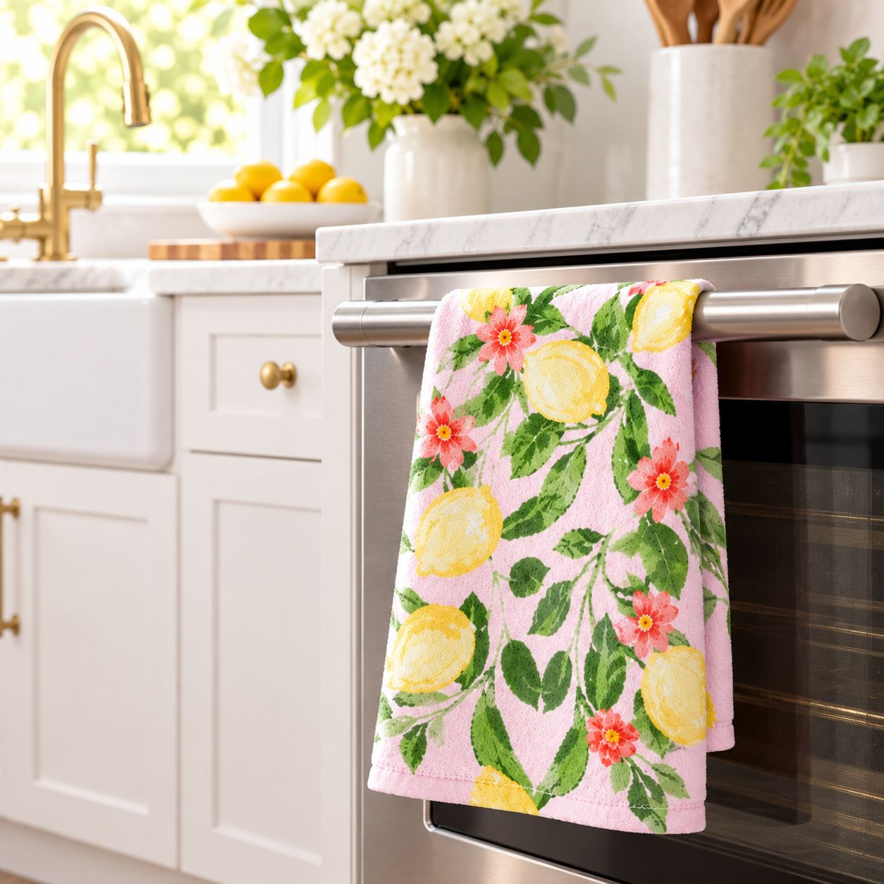 RITZ Lemon Branches Kitchen &amp; Hand Towel – Oikos Center SKU 18475