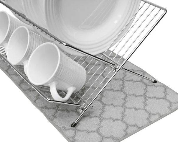 RITZ TRELLIS PRINT 100% COTTON HAND &amp; KITCHEN TOWELS – 16 × 26 IN – 5 VARIANTS, Color: Titanium