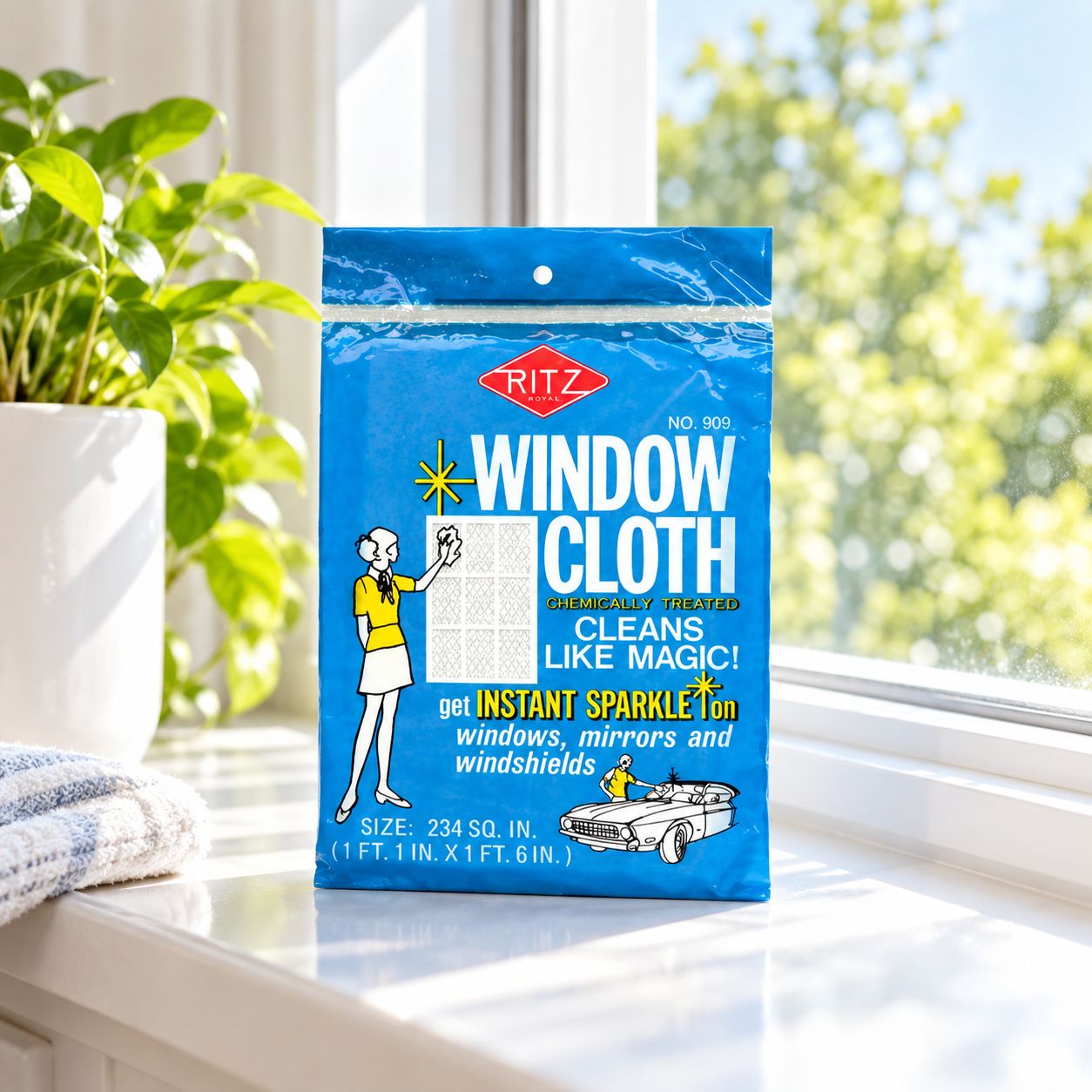 RITZ Chemically Treated Window Cleaning Cloth, 13 x 18 in – 90900