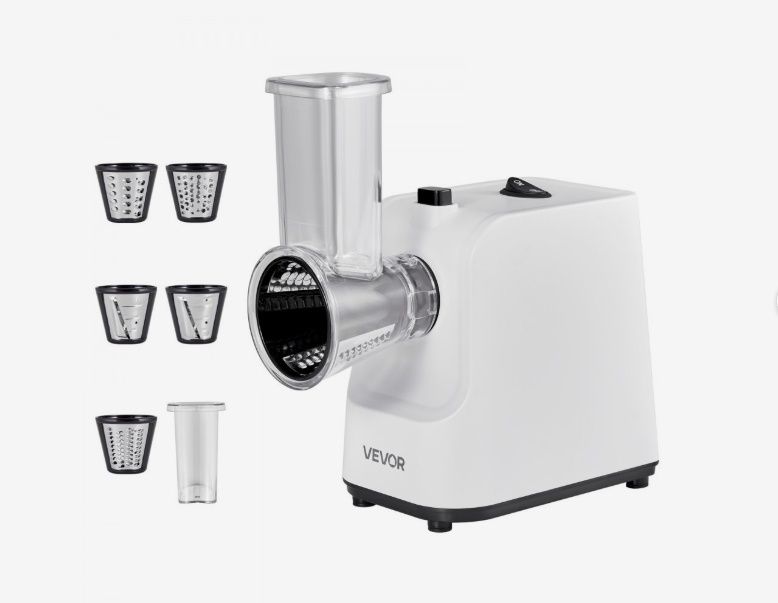 VEVOR 200W Electric Cheese Grater with 5 Attachments