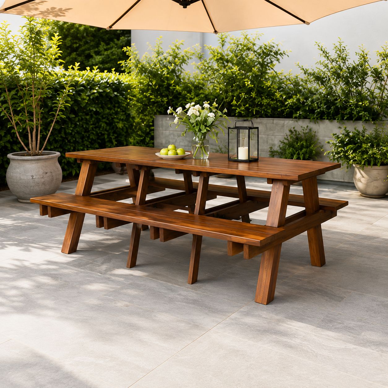 FORUSECO 79" Plastic Wooden BBQ Table