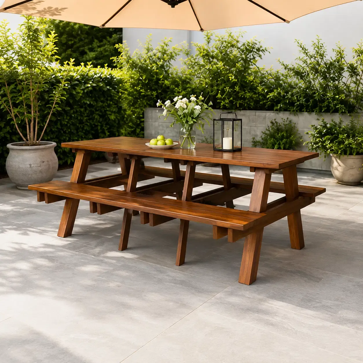 FORUSECO 79" Plastic Wooden BBQ Table