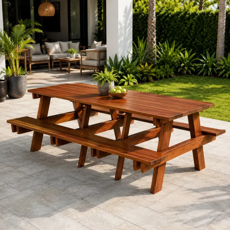 FORUSECO 59" Plastic Wooden BBQ Table
