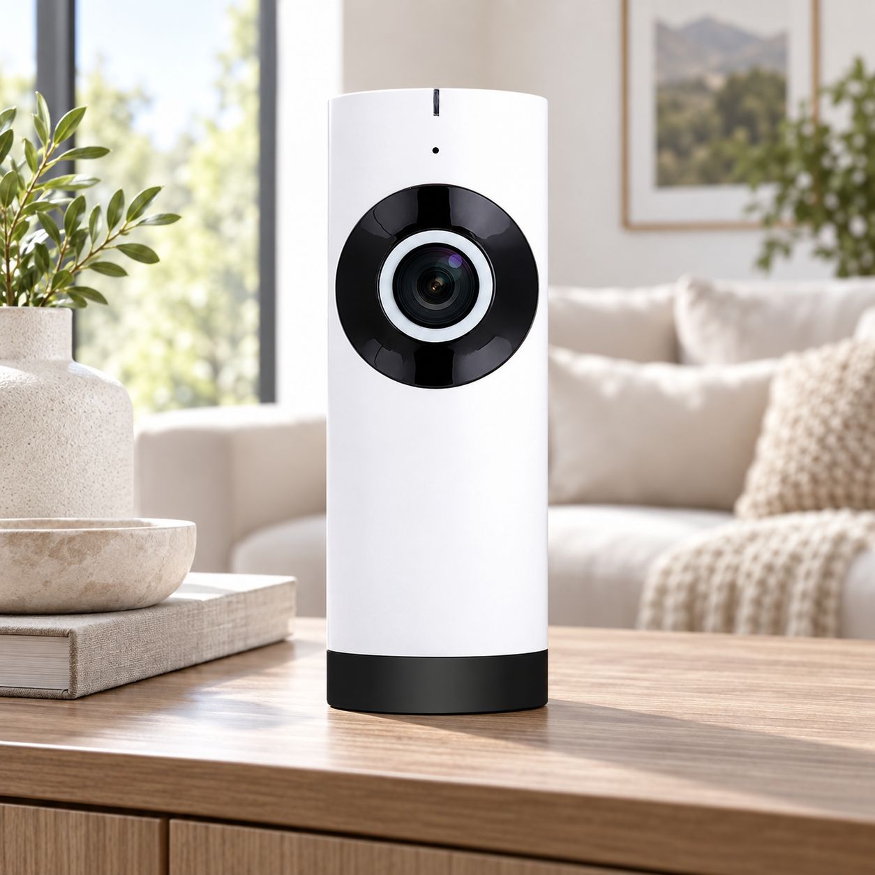 QFX 180° Wireless 720p Fish-Eye Indoor IP Security Camera with Night Vision, Two-Way Audio, Motion Detection and App Control – IP-100