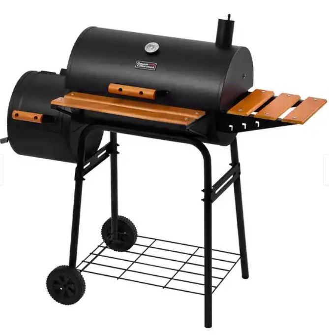ROYAL GOURMET Barrel Charcoal Grill with Offset Smoker