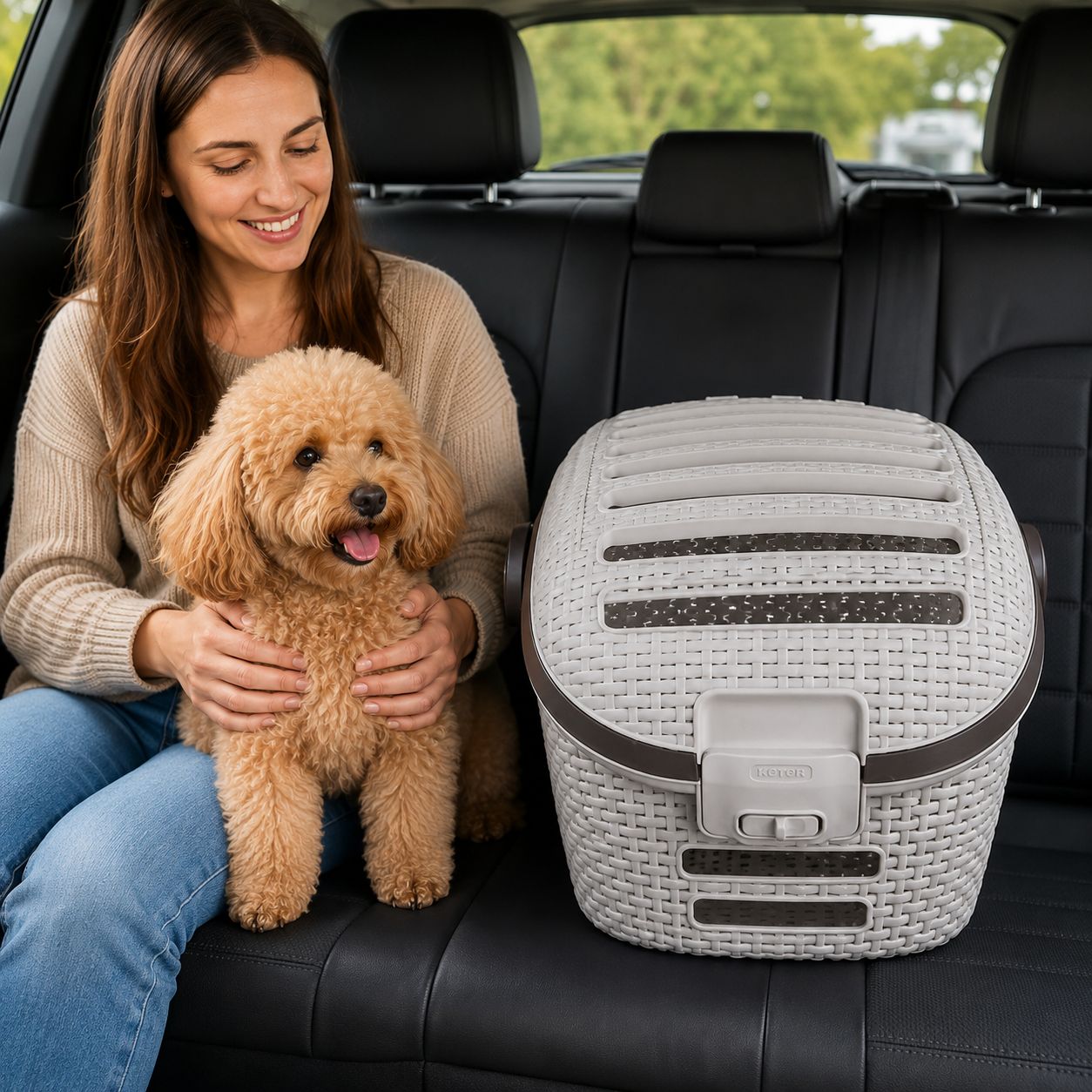 Keter By Curver Petlife Pet Carrier – Ventilated Travel Crate For Cats &amp; Small Dogs, Up To 22 Lb., Anthracite/Dark Gray (198858)
