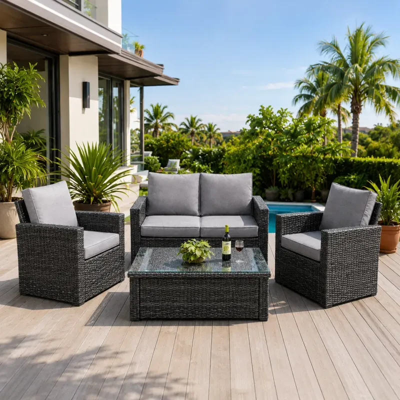 MALIBU 4 Piece Outdoor Wicker Sofa Set