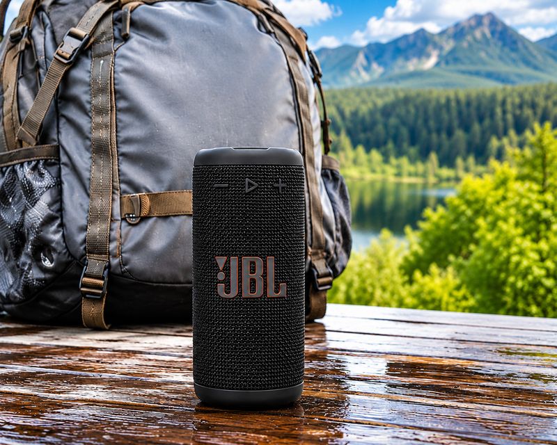 JBL Grip Compact Portable Bluetooth Speaker - IP68 Waterproof &amp; Dustproof, 16W RMS, Up to 14-Hour Playback, Black