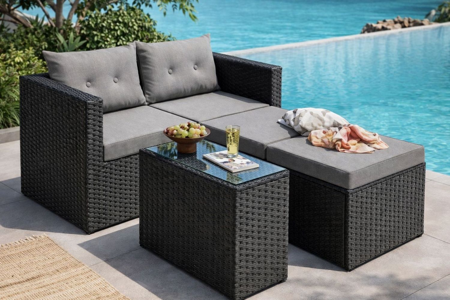 Tasmania 5-Piece Patio Conversation Set with Loveseat, Chairs &amp; Coffee Table (ATB-2512-325)