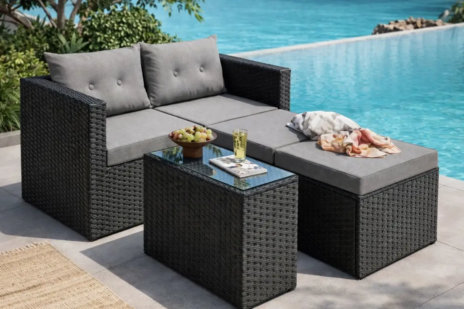 Tasmania 5-Piece Patio Conversation Set with Loveseat, Chairs &amp; Coffee Table (ATB-2512-325)