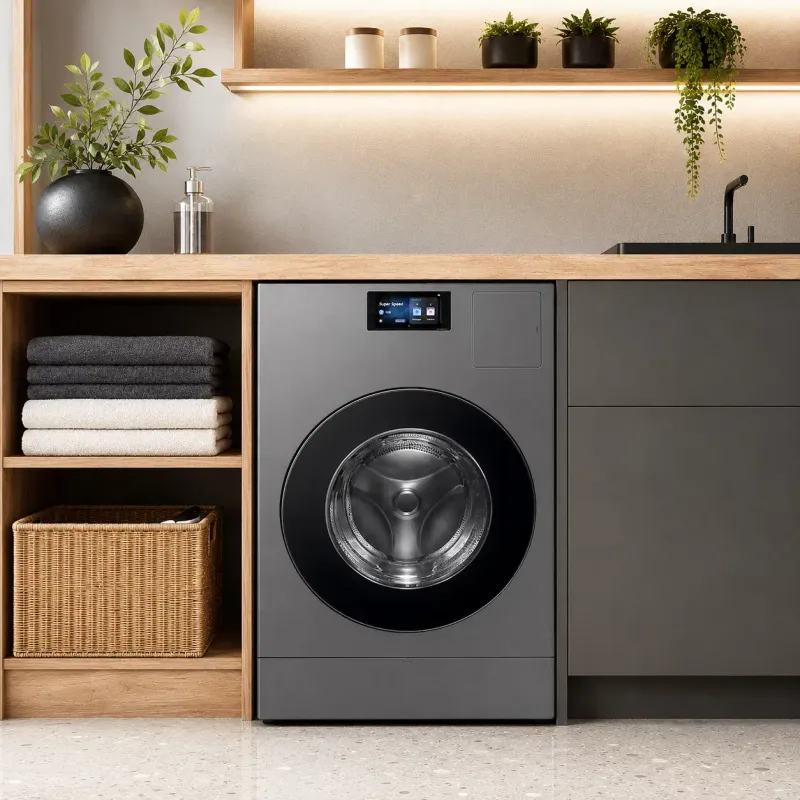 Samsung BESPOKE All-In-One Washer and Electric Dryer Vented Laundry Combo, 5.3 Cu. Ft., AI OptiWash &amp; Dry, AI Home, Steam Wash, Super Speed, SmartThings, Dark Steel