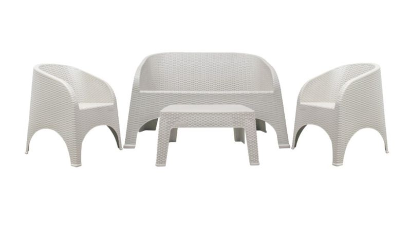 DR.PATIO 4 Pieces Rattan Style Patio Set
