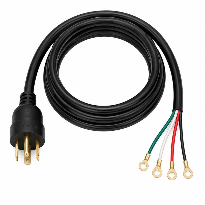 Frigidaire Smart Choice 4-Wire Dryer Cord, Genuine OEM, 30 Amp, NEMA 14-30, 4 Ft. Length, UL Listed (5304512980)
