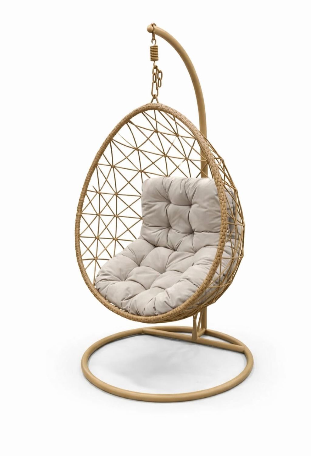 DR.PATIO Hanging Swing Egg Chair, Color: Golden &amp; Grey