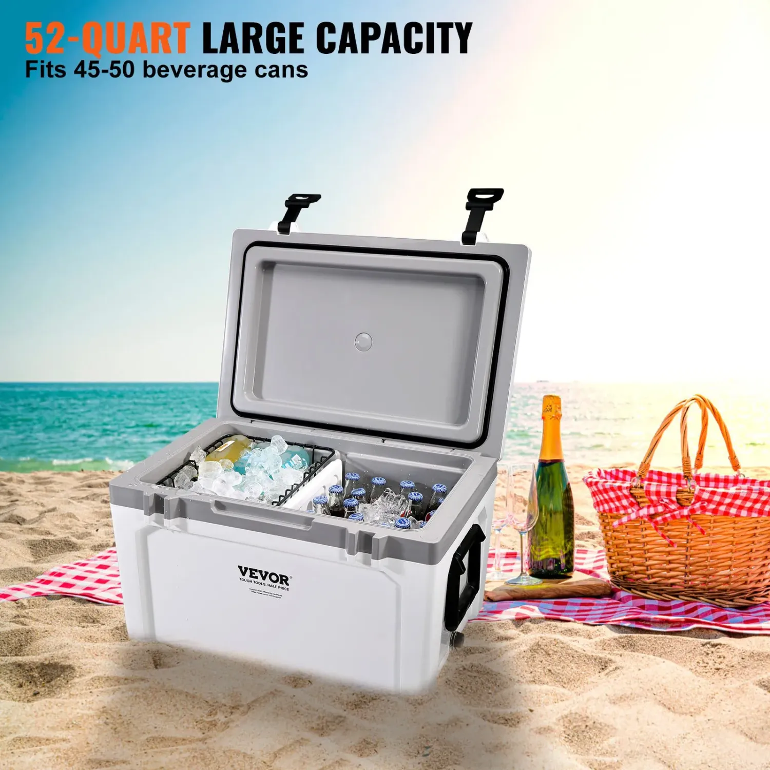 VEVOR 52QT Insulated Cooler Heavy Duty Ice Chest