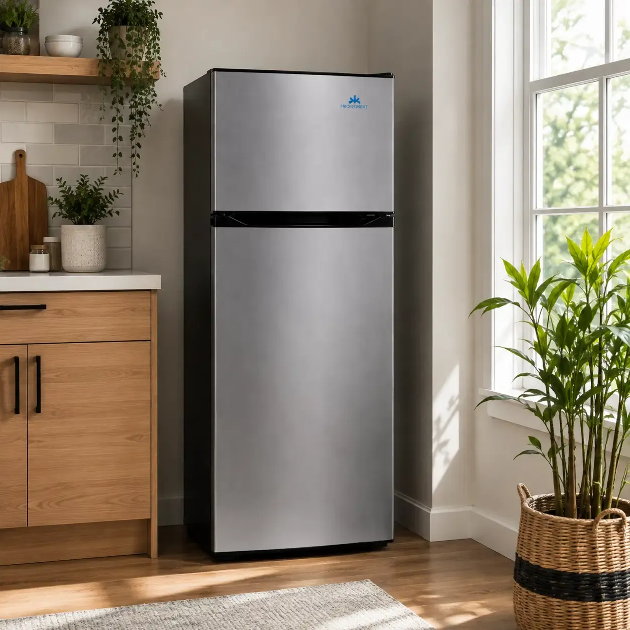FRIGEEDNEXT 7.5 CuFt Refrigerator in Silver