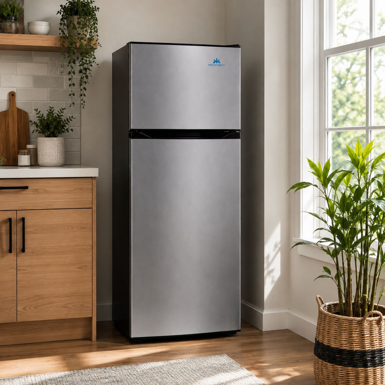 FRIGEEDNEXT 7.5 CuFt Refrigerator in Silver