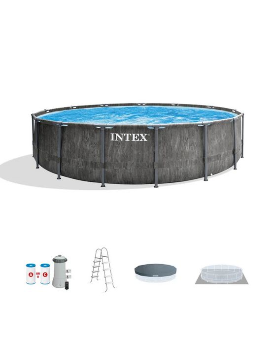 INTEX 15FT X 48IN Greywood Prism Frame Pool set