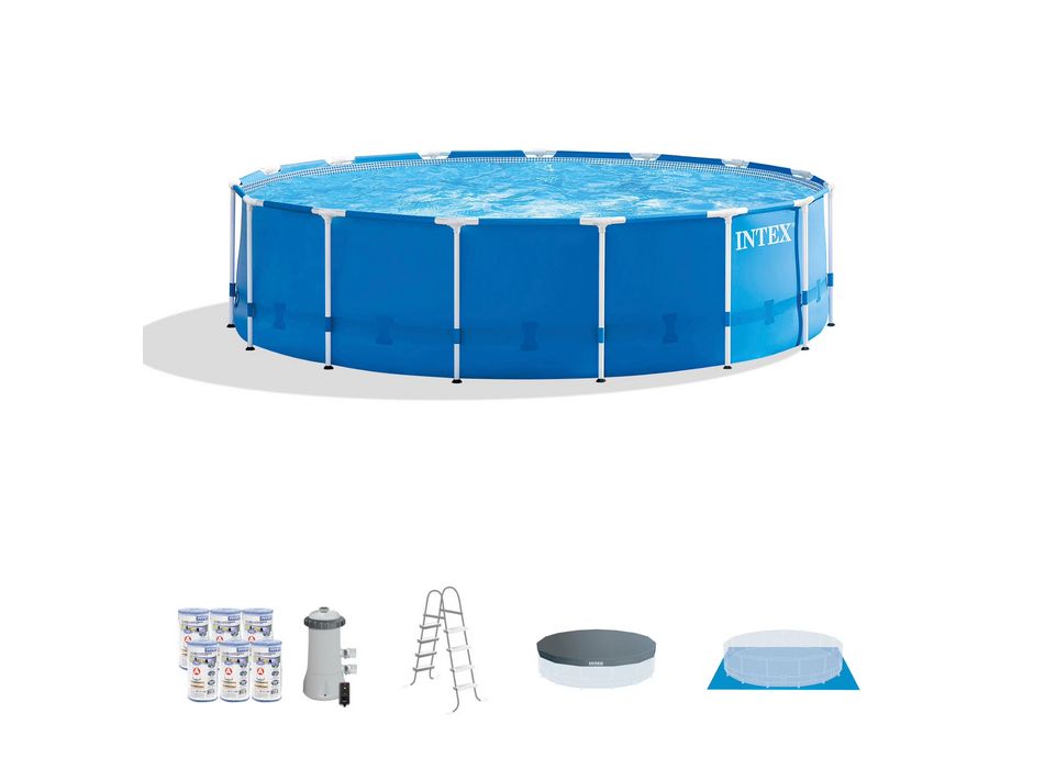 INTEX 15FT X 48IN Metal Frame Pool Set