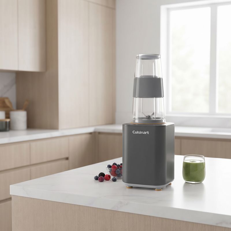 CUISINART SOHO™ 24-OZ. PERSONAL BLENDER IN WARM BLACK WITH BLEND AND PULSE CONTROLS, TRAVEL CUP AND CARRY-LOOP LID – CPB-7BK