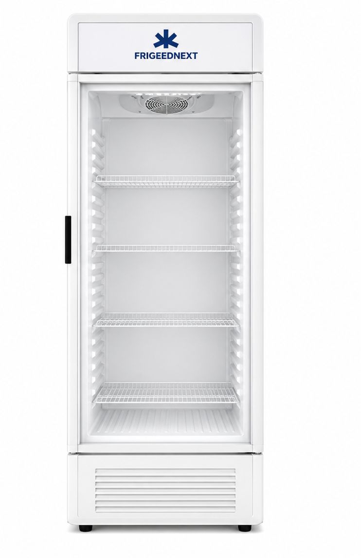 FRIGEEDNEXT 13 CuFt Single Door Display Refrigerator, Color: White