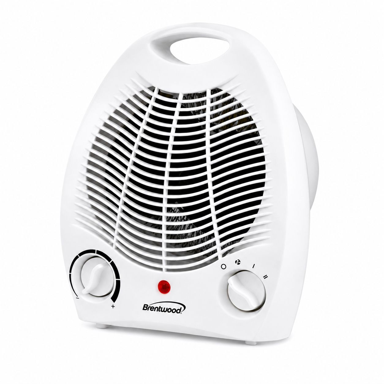 Brentwood 2-in-1 Portable Electric Space Heater and Fan, 1500W/750W, 5,000 BTU, 3 Settings, Adjustable Thermostat, White (H-F302W), Color: White
