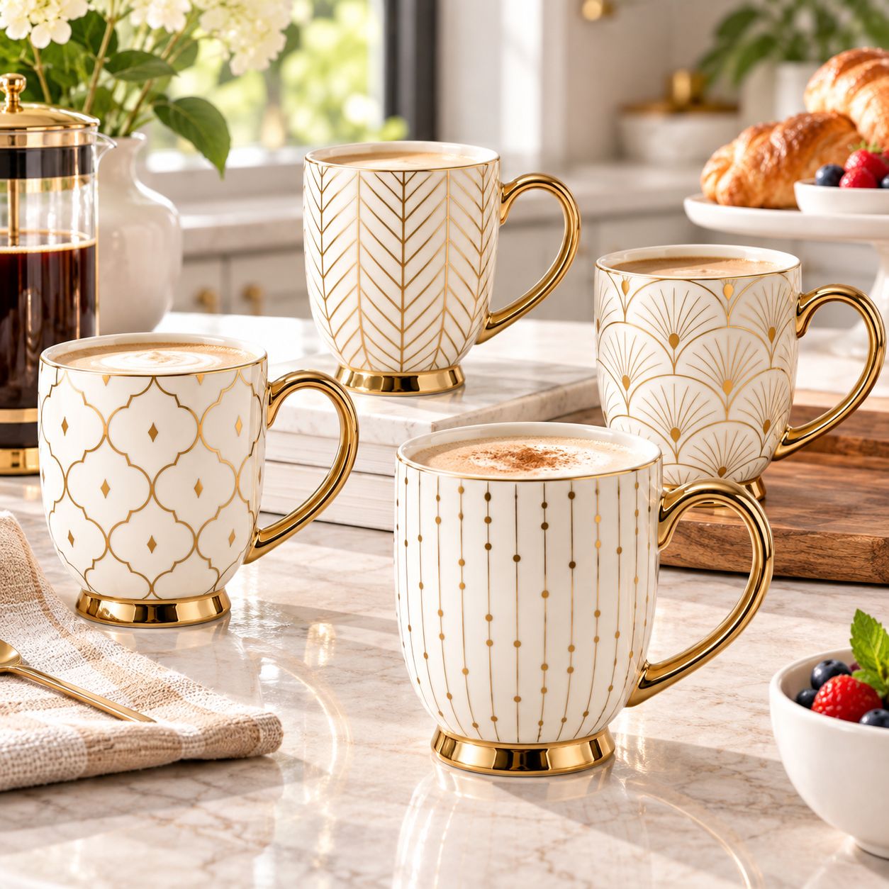 GIBSON GOLDFINCH - 16.7 OZ ELECTROPLATED CUP  DESIGNS - FINE CERAMIC