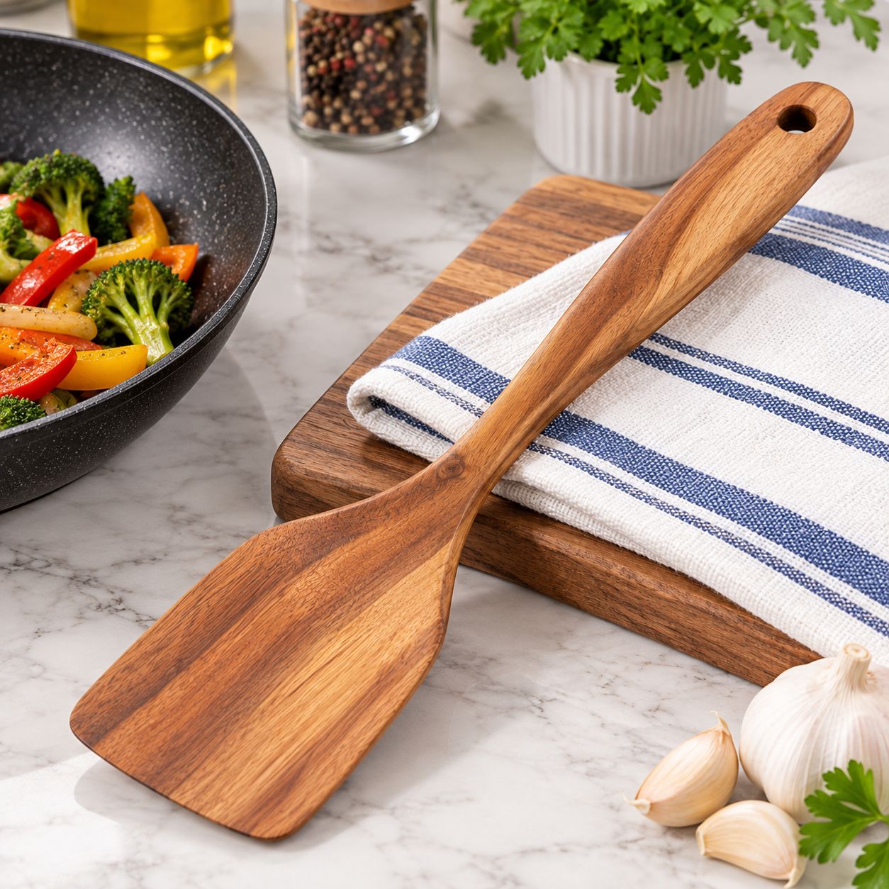 GIBSON HOME 12-INCH ACACIA WOOD TURNER, NATURAL WOOD – MODEL 142502.01
