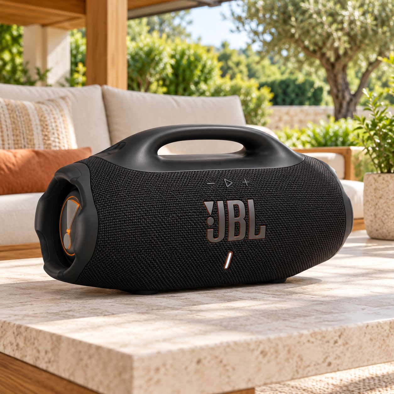 JBL Boombox 4 Portable Bluetooth Speaker with AI Sound Boost, IP68 Waterproof and Dustproof Protection, Auracast and Up to 34 Hours with Playtime Boost, Black – JBLBOOMBOX4BLKAM