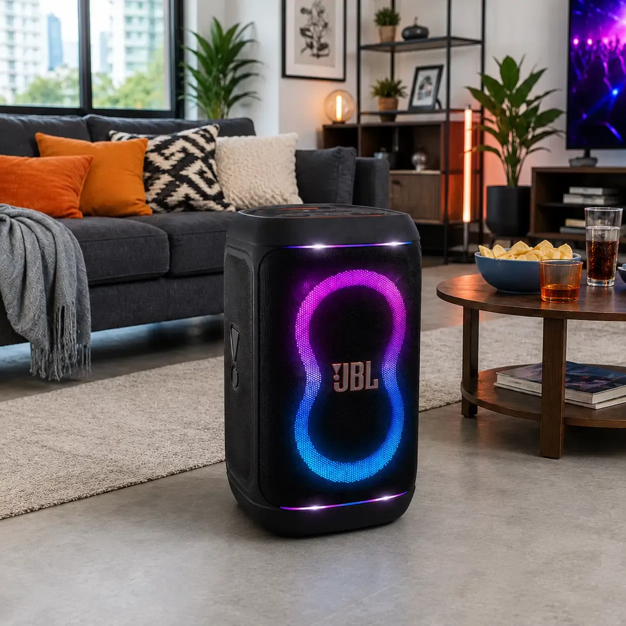JBL PartyBox 130 Portable Bluetooth Party Speaker with 200W RMS Sound, AI Sound Boost &amp; Dynamic LED Light Show